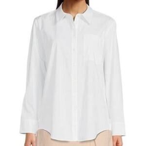 Alex Marie Mackenzie Point Collar Button Front Blouse White S
